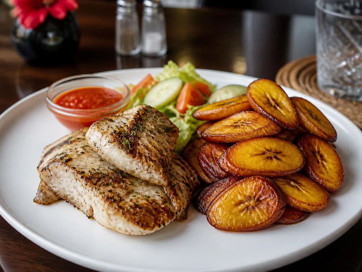 Poisson avec plantain premium