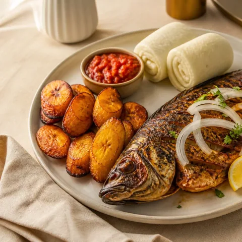 Poisson avec plantain premium